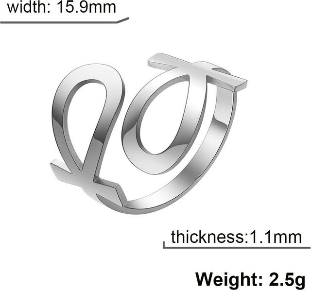 Ankh Kreuz Ring Edelstahl, Gold, Unisex, verstellbar - Bild 1