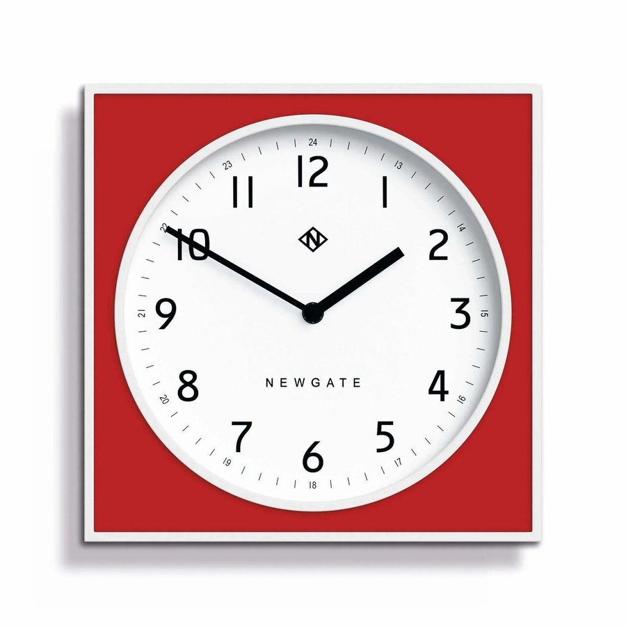 Newgate Burger & Chips Wanduhr rot modern mit Silent-Funktion Durchmesser: 29 cm - Bild 1