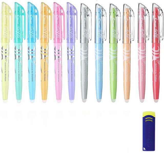 Frixion Radierbarer Textmarker mit Keilspitze in Pastellfarben und Normalfarben für Schule und Studium, Mehrfarbig - Bild 1
