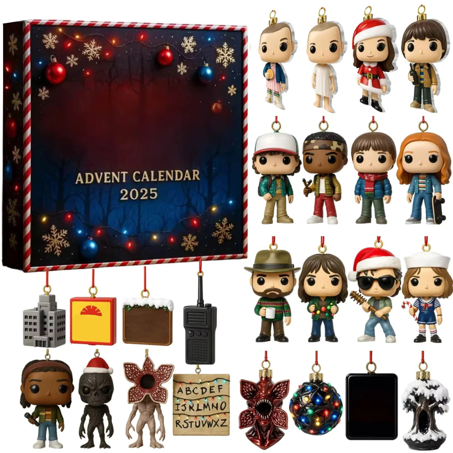 MINISO Stranger Weihnachtsset mit 2D-Acrylornament und Sammler-Adventskalender, mehrfarbig - Bild 2