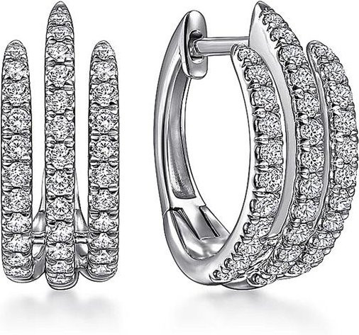 YIRAN Jewelry Creolen, Kupfer, Zirkonia, gray, Damen - Bild 1