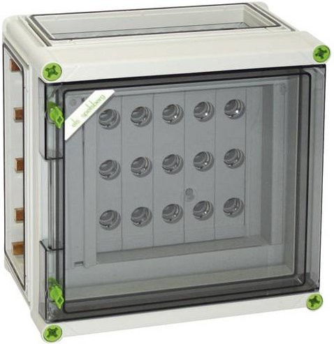 Spelsberg GSN 225-KT-250 Verteilerschrank in Weiß mit transparentem Deckel, 5 Reihen - Bild 1