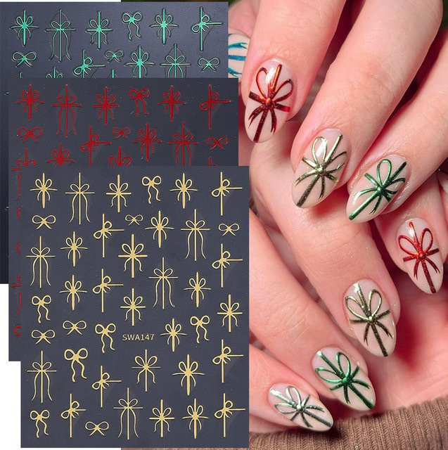 SWEET TREND Nail Art Aufkleber, 3D Schneeflocken, Glänzend, 3-Farben - Bild 1