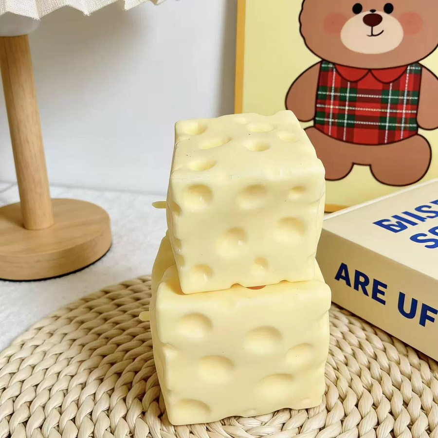 Käse Jumbo Würfel Stressball, Großer Käse, Fidget Spielzeug, gelb - Bild 2