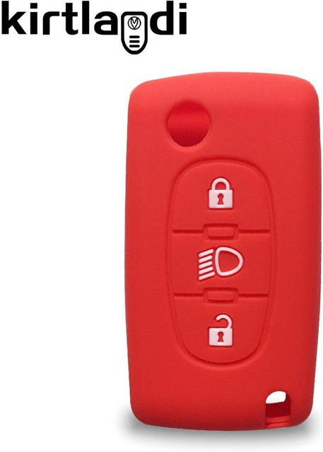 Klappschlüsselgehäuse für Citroen C4 Cactus Grand Picasso C5 C8 mit 3 Tasten in Rot - Bild 1