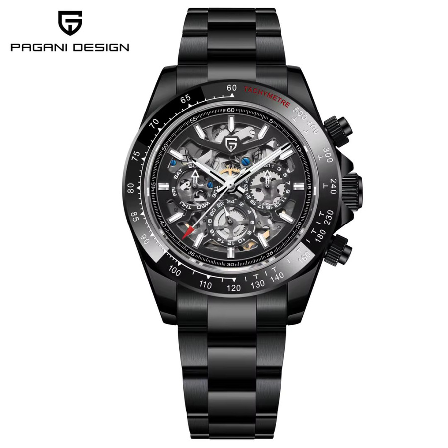 PAGANI DESIGN Armbanduhr, Automatik, Edelstahl, Schwarz, Herren - Bild 7