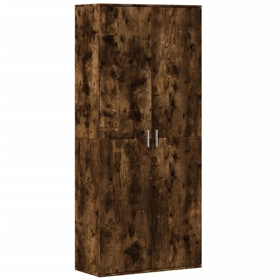 vidaXL Highboard Räuchereiche Modern mit Schranktüren in Braun, B/T/H: 80 x 35 x 180 cm - Bild 2