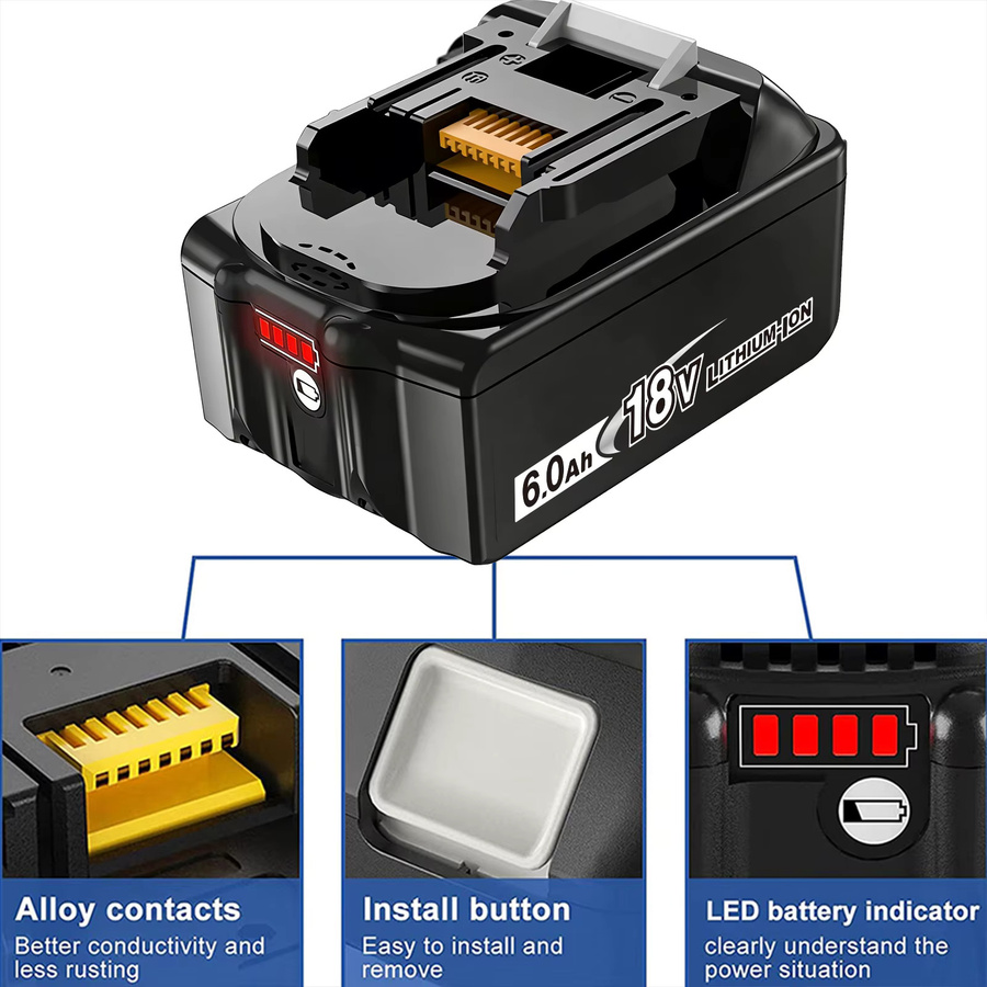 Makita BL1820B 18V Lithium-Ionen-Akku in Schwarz für Elektrowerkzeuge - Bild 3