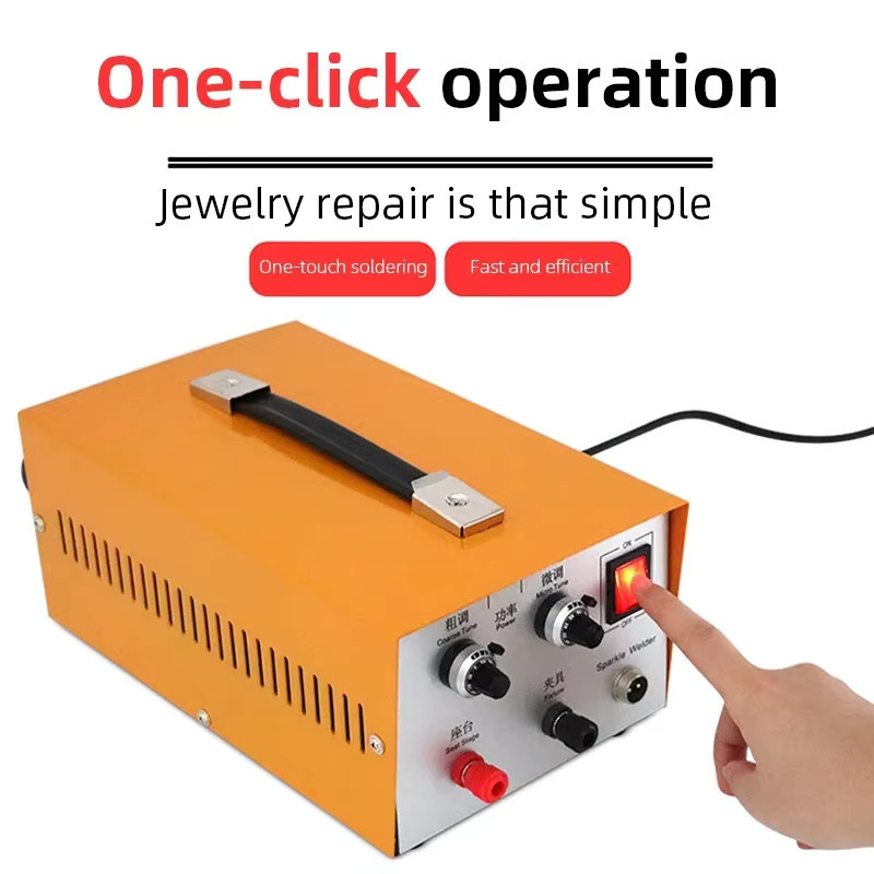 Tragbare manuelle Laserschweißmaschine für Schmuck, Gelbes Mini-Handpunktschweißgerät zur Schmuckreparatur und Schmuckherstellung - Bild 2