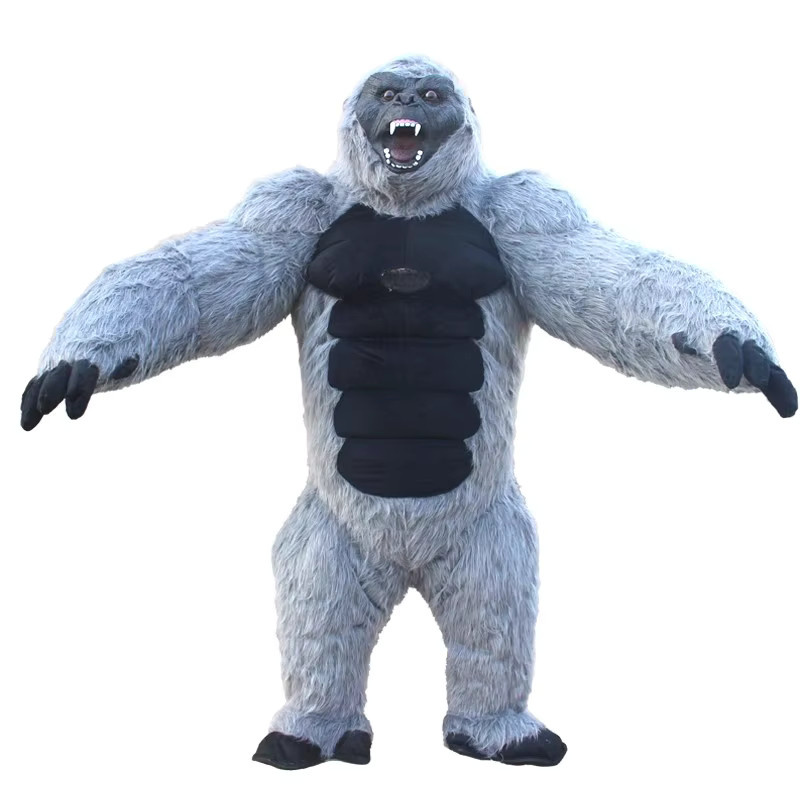 Potdemiel Gorilla-Kong aufblasbares Maskottchen-Kostüm, Plüsch / Textil, Tiere - Bild 4