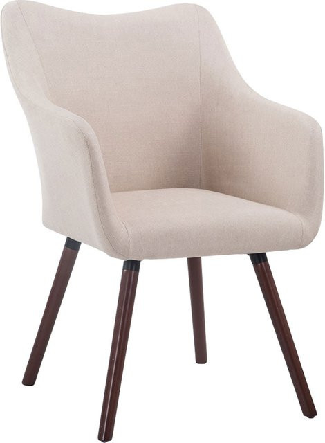 TPFLiving Besucherstuhl Coyo Two mit Stoffbezug und Buchenholzgestell in Walnuss und Creme/Beige, B/T/H: 61,0 x 62,5 x 90,0 cm - Bild 1
