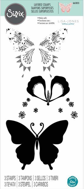 Sizzix Layered Clear Stamps Decorated Butterfly von Lisa Jones - Bild 1