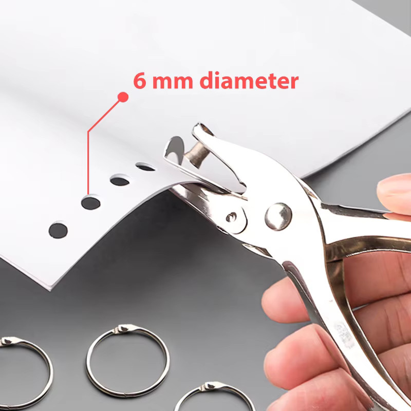 Einlochlocher aus Metall in Silber mit 6mm Lochdurchmesser für Scrapbooking, Home Office und Schule - Bild 2