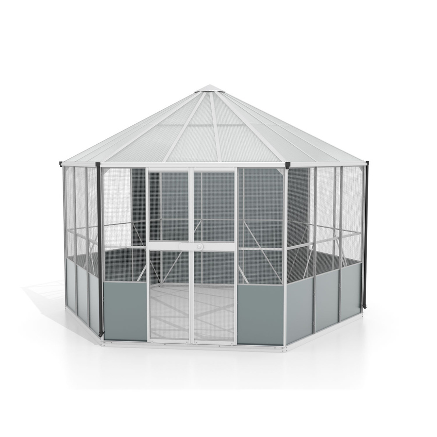 Vitavia Gewächshaus-Pavillon und Vogelvoliere Circus 9000 aus eloxiertem Aluminium in Silber/Grau Matt mit 9,0 m² Fläche - Bild 2