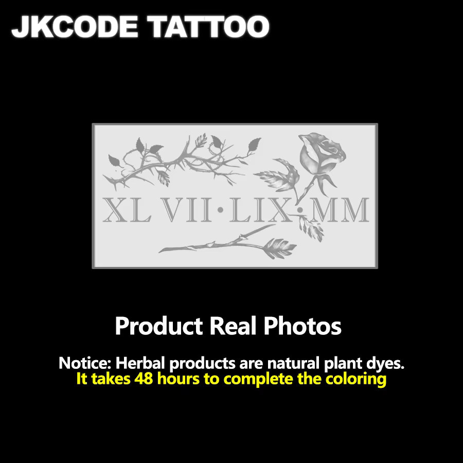JKCODE TATTOO Temporäre Tattoos, Dornenrose, Unisex - Bild 4