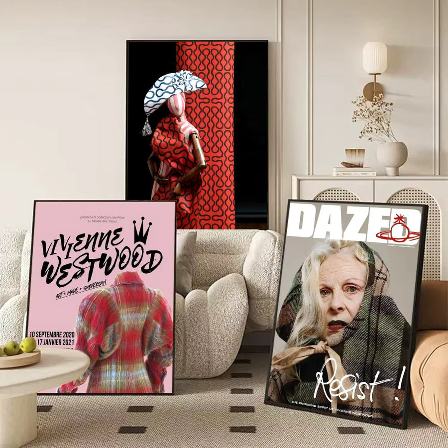 Art V_VivienneS Fashion W-Westwood Poster dekorative Wandkunst in Multicolor und Black, Wandbild Fotodruck für dein Zuhause, Wohnzimmer oder Flur, B/H: 20 x 20 cm - Bild 3