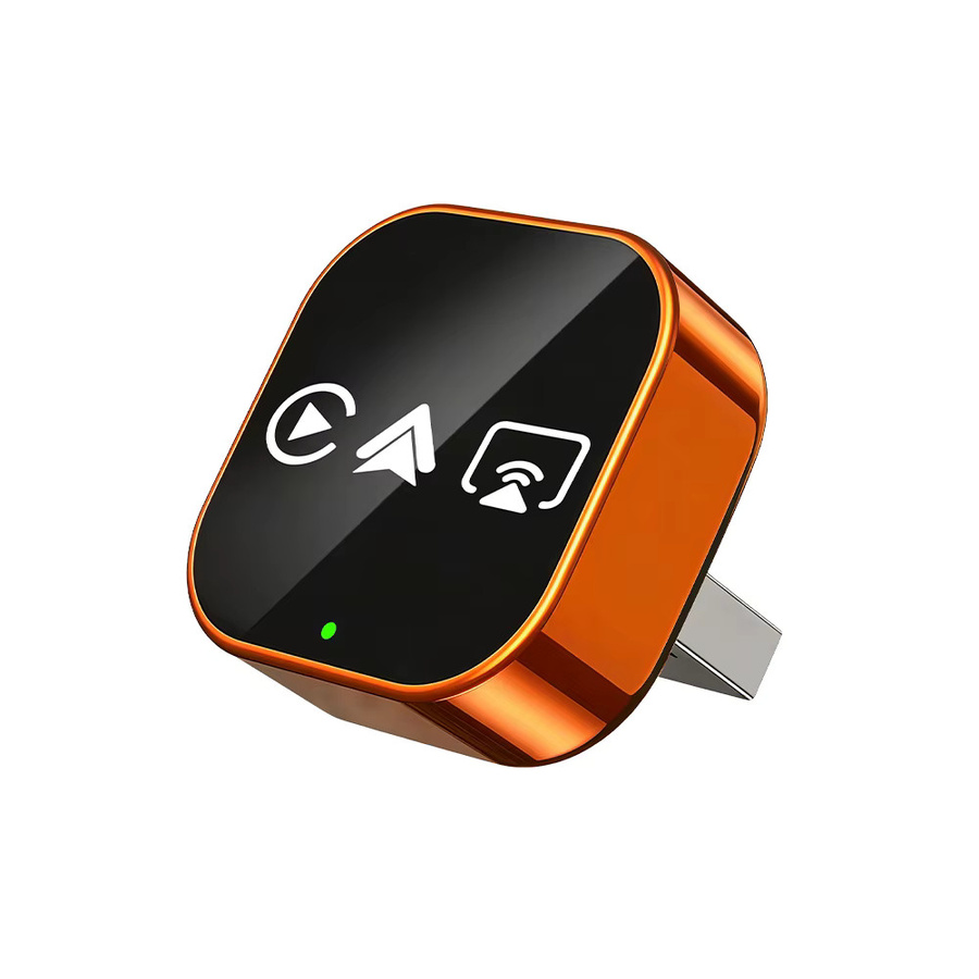 PLAYAIBOX 4-in-1 Wireless CarPlay und Android Auto Dongle Mini AI Box Bluetooth-Adapter für Volvo, Benz, MG, Kia, Chery und VW in Orange - Bild 5