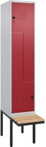 C+P Z-Spind Classic PLUS Sitzbank mit 2 Fächern aus Buche-Hartholz und Stahl, B/T/H: 212 x 40 x 81,5 cm - Bild 1