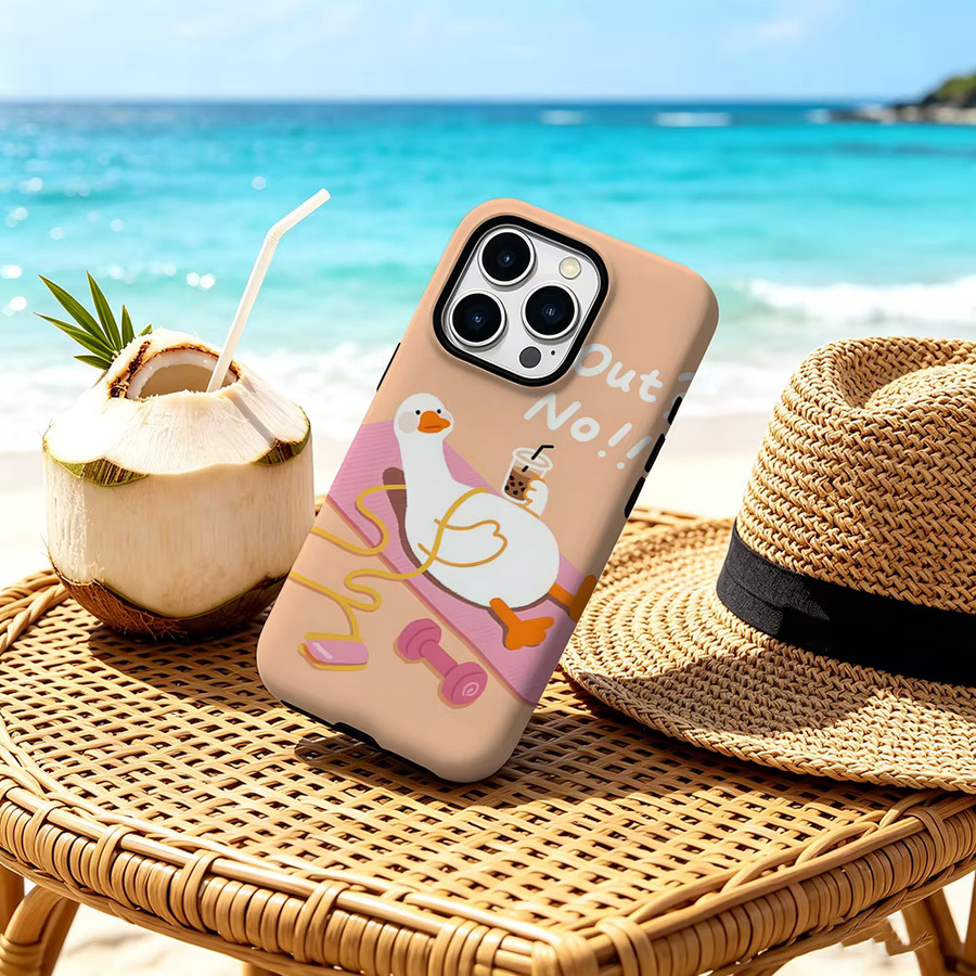 CaseChic Matte Bumper Schutzhülle mit MagSafe für iPhone 17 16 15 14 Plus Pro Max im Lazy Duck Bubble Tea Design - Bild 3