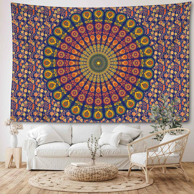 Super Six Wandtapiserie Mandala Abstrakt Bohemian Design Mehrfarbig B: 95 cm, H: 73 cm - Bild 2