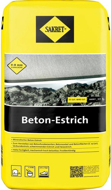 Sakret Betonestrich C25/30 in Grau, 10 kg - Bild 1