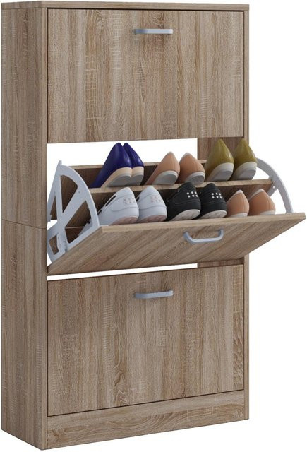 VCM Schuhschrank Sipos L in Braun, B/H/T: 22 x 105 x 59 cm - Bild 1