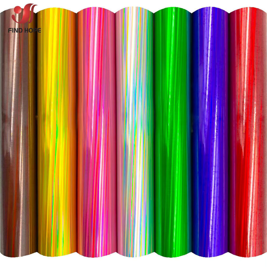 Holografisches schillerndes Wärmeübertragungs-Vinyl zum Aufbügeln in Multicolour und Grün für DIY-Kleidungsstoffe und Bastelprojekte - Bild 3