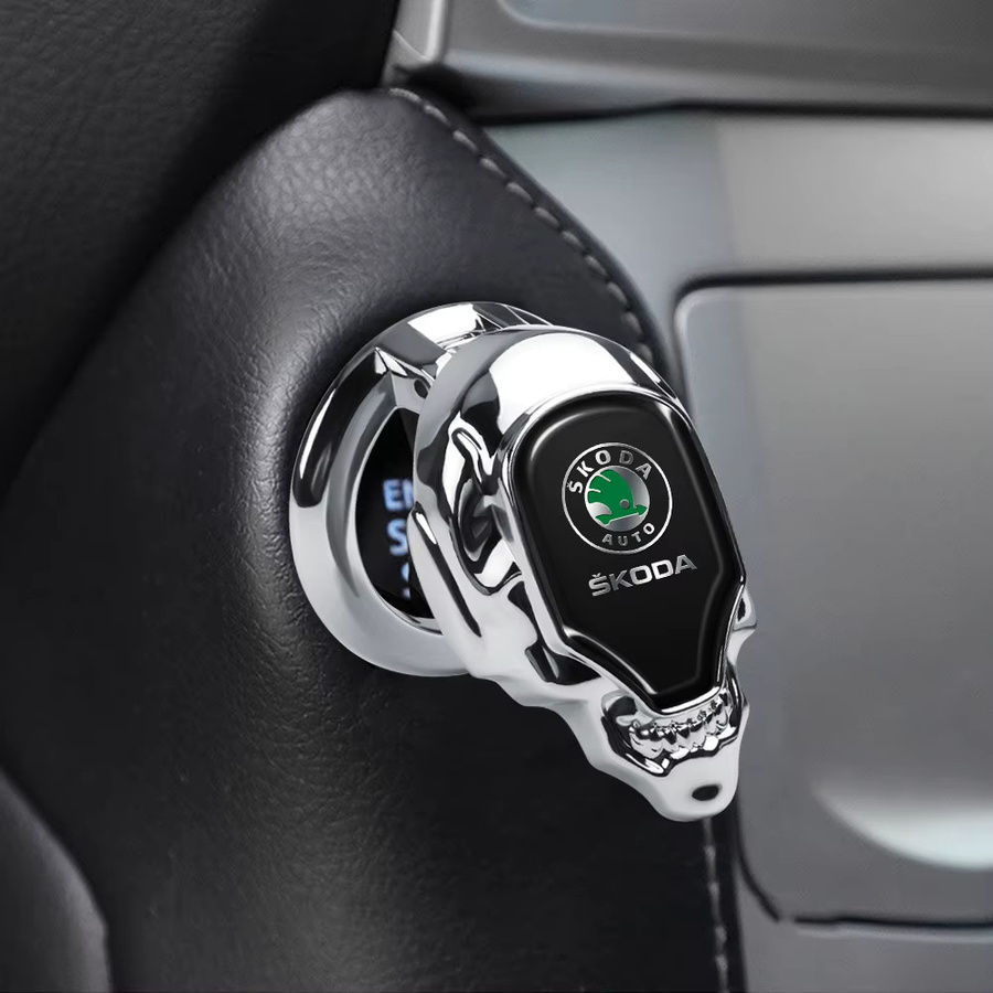 MG Auto Start-Stop-Taste Schutzhülle Aufkleber Innen Dekoration in Braun für Skoda Octavia Rapid Fabia VRS - Bild 4