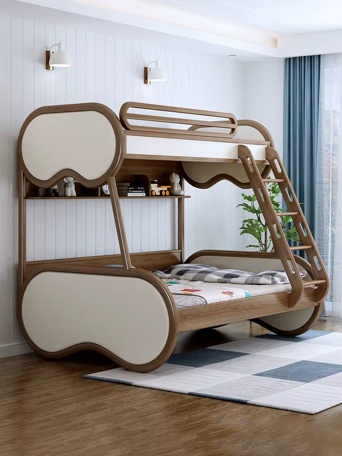 Modernes Luxus-Etagenbett aus Eschenholz von OMGD in Braun, B/T: 150 x 200 cm - Bild 3
