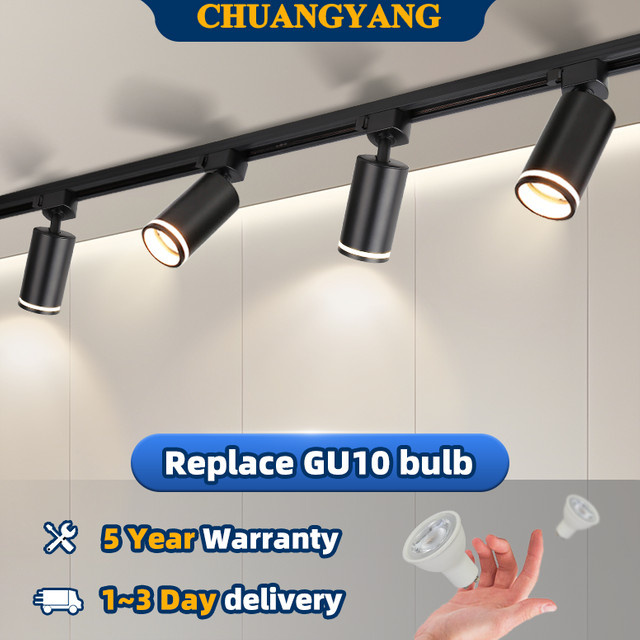 CANMEIJIA LED-Schienenlampe mit GU10-Fassung, austauschbare Leuchtmittel, moderne Spot-Beleuchtung für Küche und Wohnzimmer - Bild 1