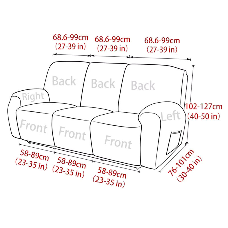 WANERQU 3-Sitzer Relaxsofa-Bezüge in Beige mit geometrischem Design, schmutzabweisende und elastische Stretch-Schonbezüge für dein Sofa - Bild 1