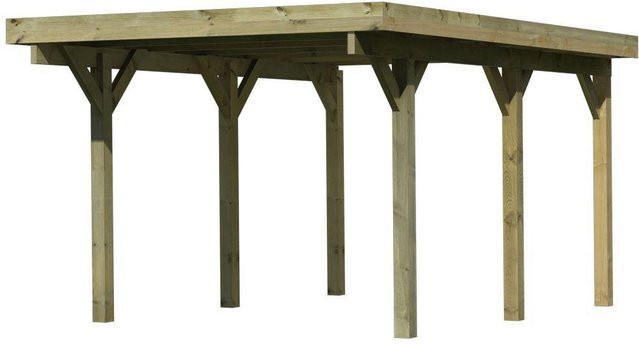 Karibu Einzelcarport Classic 1 Variante A aus Stahl mit Dach in Natur und Grün, B/T: 273 x 394,5 cm - Bild 3