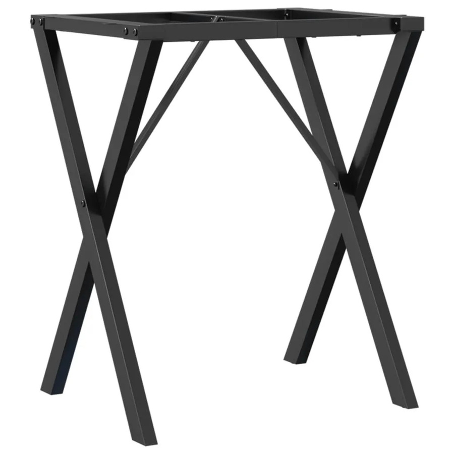 vidaXL Esstisch-Gestell in X-Form aus pulverbeschichtetem Stahl in Schwarz, B/T/H: 60 x 40 x 73 cm - Bild 2