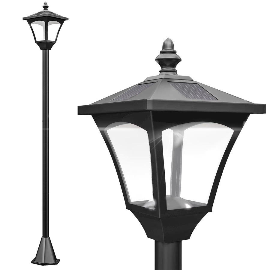 Outsunny Solar Gartenlaterne im Retro-Design mit LED, Schwarz, B/T/H: 15 x 15 x 120 cm - Bild 8