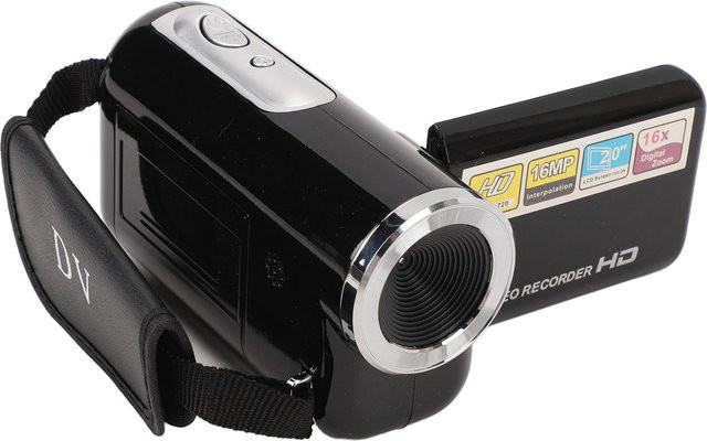 Honor Camcorder Compact in Schwarz mit 16MP, 1080P Full HD, 16X Digitalzoom und 2,0 Zoll drehbarem Bildschirm sowie USB-C Anschluss - Bild 1