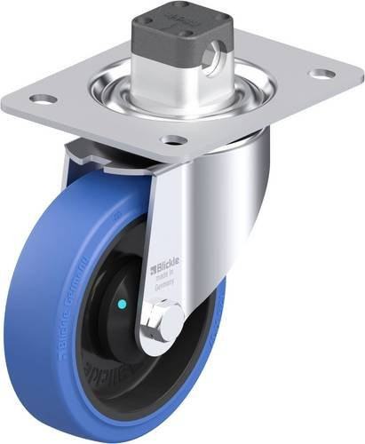 Blickle Stahlblech-Lenkrolle LK-POEV 125KAD-3-CS11-SB in Schwarz und Blau mit 125 mm Rad-Durchmesser und einer Tragfähigkeit von max. 250 kg - Bild 1