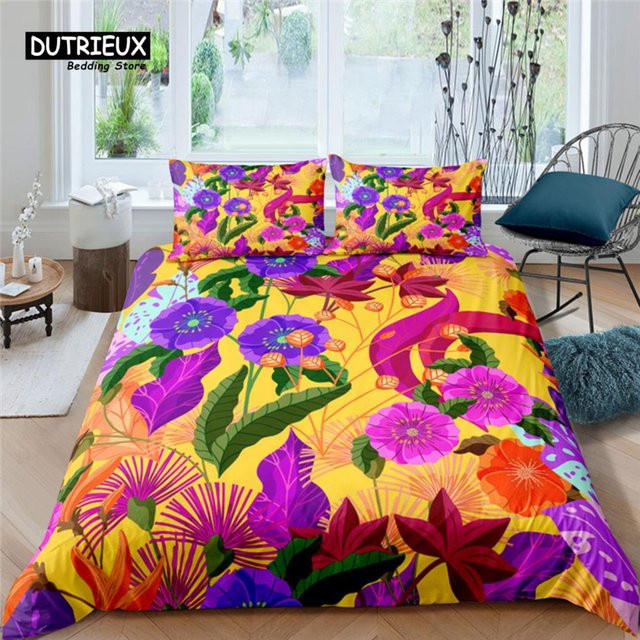 Your Warm Home Bettwäsche-Set mit Blumenmuster aus Mikrofaser, Mehrfarbig, B/H: 180 x 210 cm - Bild 1