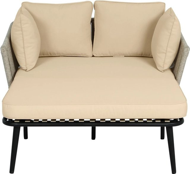 okwish Gartensofa Sonnenliege für den Außenbereich in Khaki mit abnehmbaren und waschbaren Bezügen - Bild 1