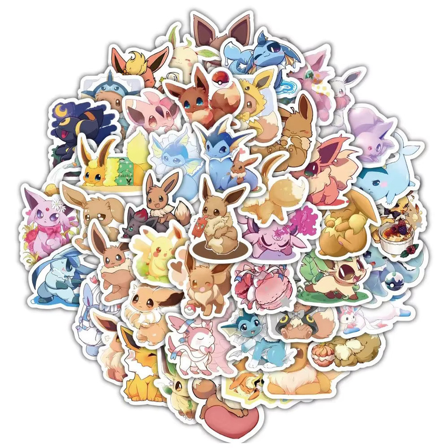 TAKARA TOMY Pokemon Eevee Aufkleber, Cartoon Anime, 10/30/60 Stück - Bild 1