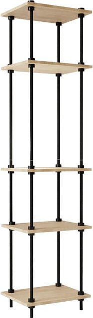 AR Shelving Standregal Deco in Eiche Nebraska, Farbe Braun/Schwarz, H x B x T: 185 x 43 x 35 cm - Bild 1