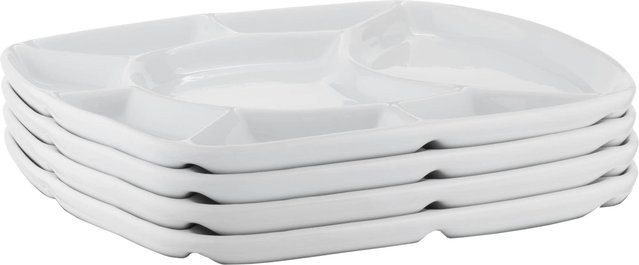 Mäser Fondueteller Set aus Porzellan in Weiß, Durchmesser: 24,0 cm - Bild 1