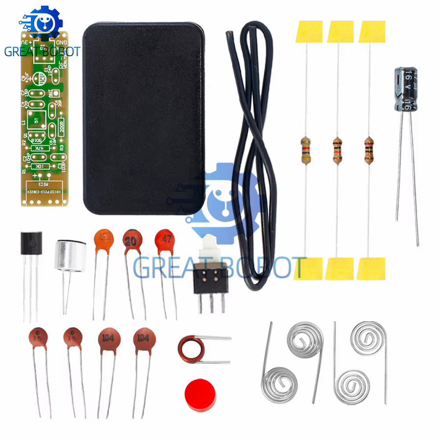 Baishundianzi FM Frequenz Modulation Drahtloses Mikrofon Modul DIY Kit mit Gehäuse, 70-110 MHz, Multicolour - Bild 2