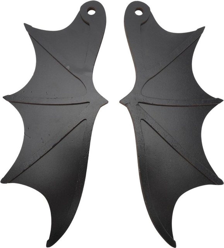 OutsideWorld Dekorative Fledermausflügel aus Holz in Schwarz für Halloween und Party als Wanddekoration oder Autodekoration - Bild 1
