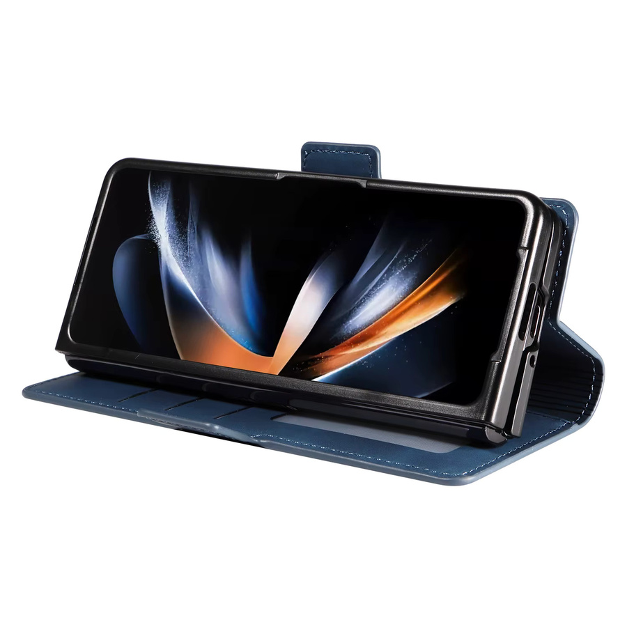 Retro Leder Handyhülle mit Kartenfach und Magnetverschluss für Samsung Galaxy Z Fold 7 6 5 4 3 in Schwarz - Bild 3