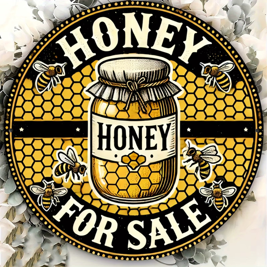 Vintage Honey Aluminiumschild HELLOYOUNG in Gelb zur Wanddekoration für Badezimmer, Bar, Café oder Garage, B/H: 20 x 20 cm - Bild 4