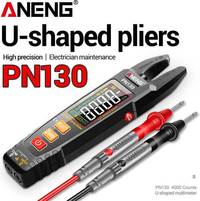 ANENG PN130 U-förmiges Zangenmessgerät in Schwarz mit integriertem Lithium-Akku für AC/DC-Spannung und -Strom - Bild 1