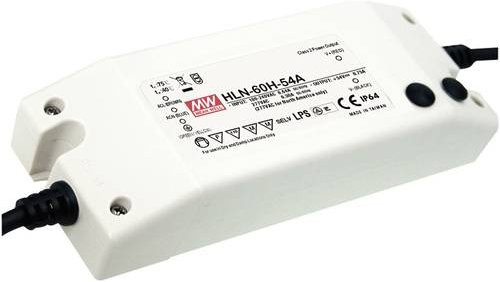 Mean Well MW HLN-60H-24A LED-Treiber, dimmbarer LED-Trafo in Weiß, 60W, 24V/DC, Konstantspannung und Konstantstrom mit PFC-Schaltkreis - Bild 1