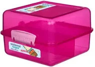 sistema Lunchbox Lunch Würfel in Pink und Multicolour mit Trennfächern, mikrowellen- und spülmaschinenfest - Bild 1