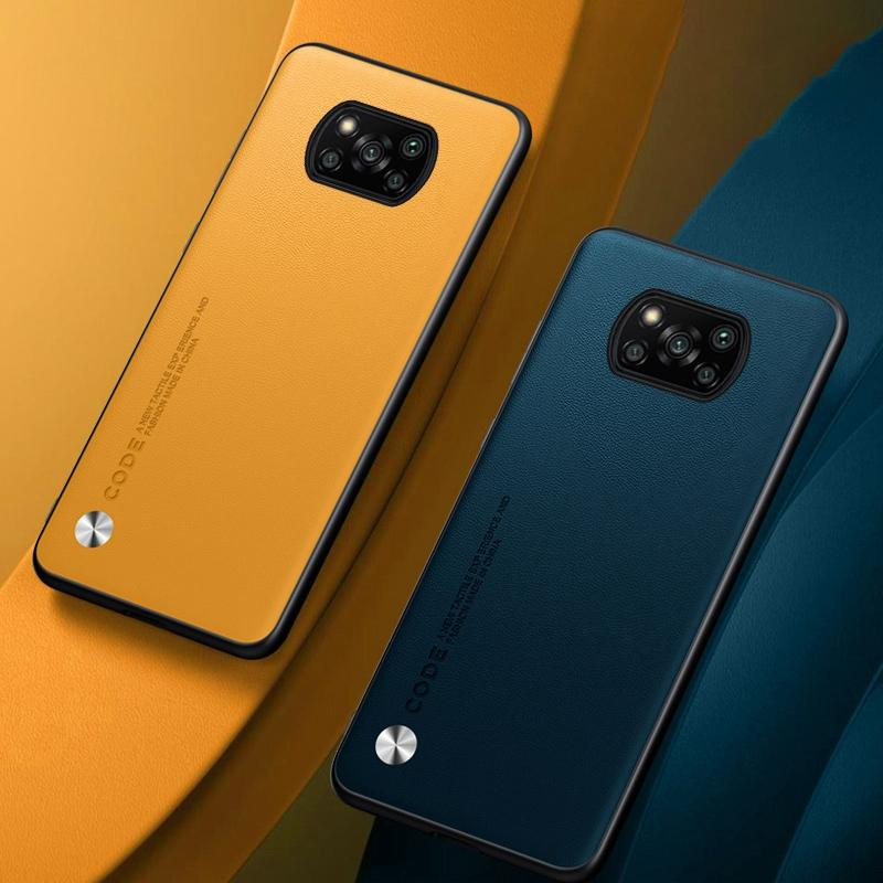 Xiaomi Poco X3 Pro Handyhülle aus PU-Leder mit mattem Silikon-Rückseite in Schwarz, Orange, Grün oder Lila - Bild 2