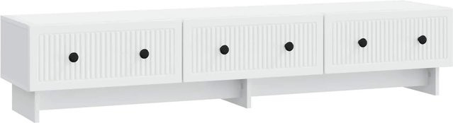 vidaXL TV-Schrank mit Schubladen in Weiß, Vintage Design aus Holzwerkstoff, B/T/H: 147 x 34,5 x 30 cm - Bild 1